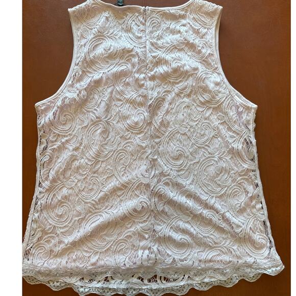 Adrianna Papell Icy Lilac Lace Sleeveless Top L NWT Elegant - Picture 8 of 8